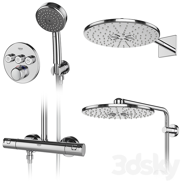 GROHE shower systems set 107 3DSMax File - thumbnail 3