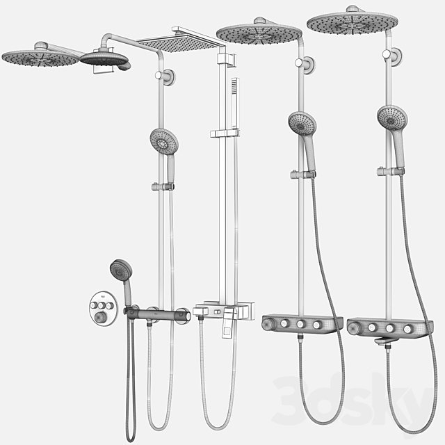 GROHE shower systems set 107 3DSMax File - thumbnail 5