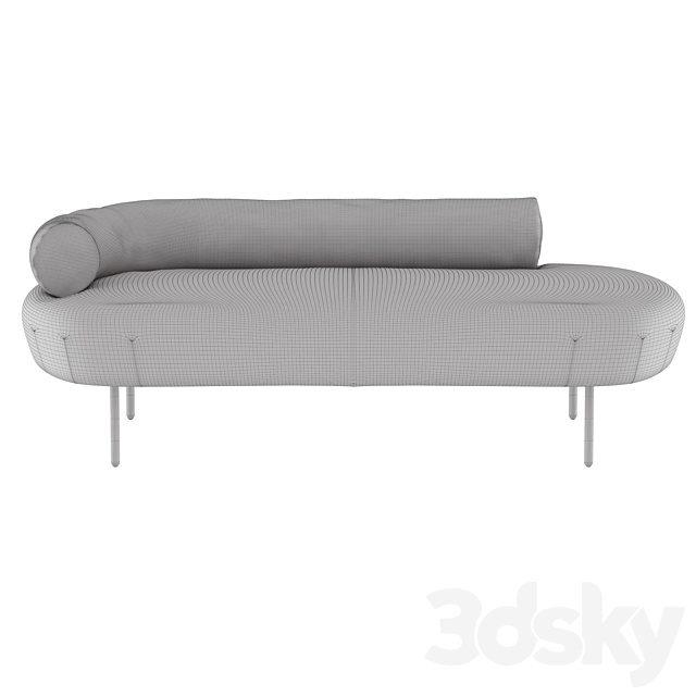 Straight Sofa Gray Adelaide 3DSMax File - thumbnail 3