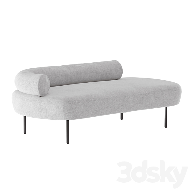 Straight Sofa Gray Adelaide 3DSMax File - thumbnail 1