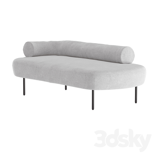 Straight Sofa Gray Adelaide 3DSMax File - thumbnail 5