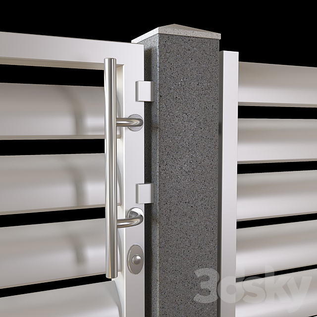 Fence_modern_01 3d