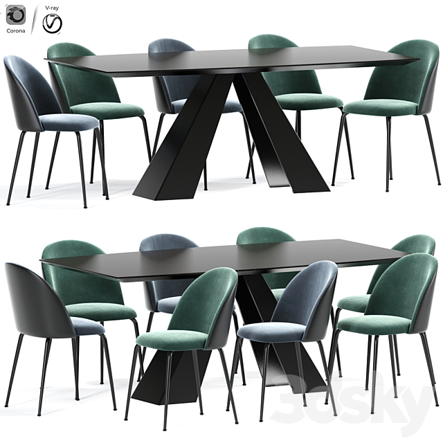 Cloyd Upholstered Side Chair Table 3DSMax File - thumbnail 1