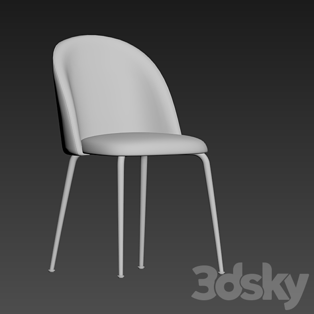 Cloyd Upholstered Side Chair Table 3DSMax File - thumbnail 3