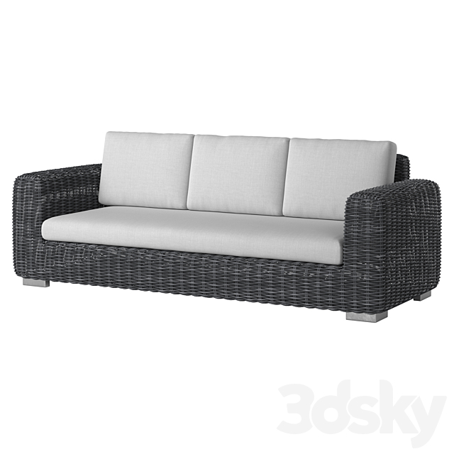 3 Seat Wicker Sofa 02 3DSMax File - thumbnail 1