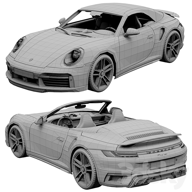 Porsche 911 Turbo S Cabriolet 2021 3DSMax File - thumbnail 5