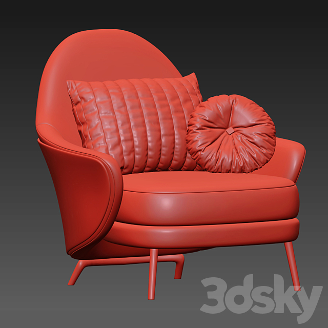 Angie armchair minotti 3DSMax File - thumbnail 4