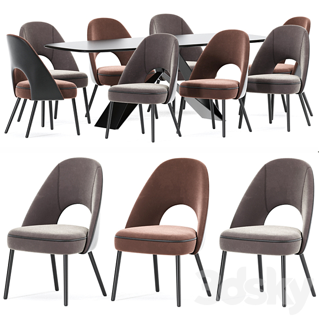 Swind Dining Chair Table Set 3DSMax File - thumbnail 3