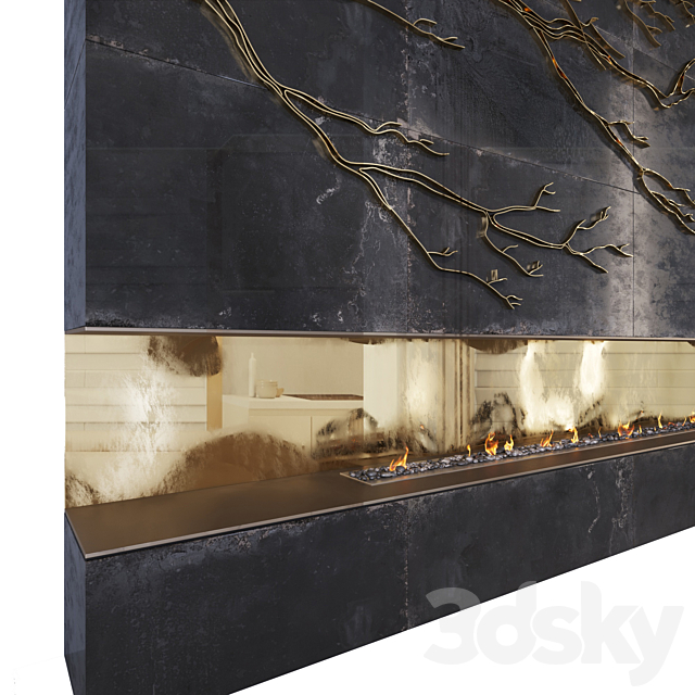 Decorative fireplace _branches 3DSMax File - thumbnail 2