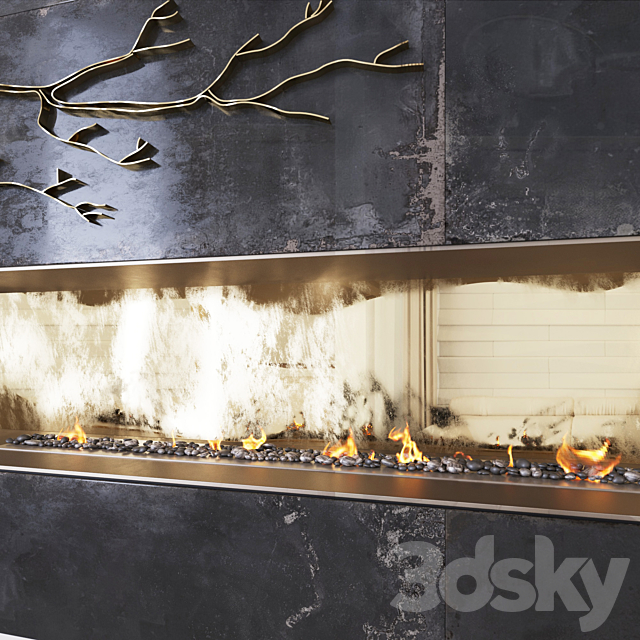 Decorative fireplace _branches 3DSMax File - thumbnail 4