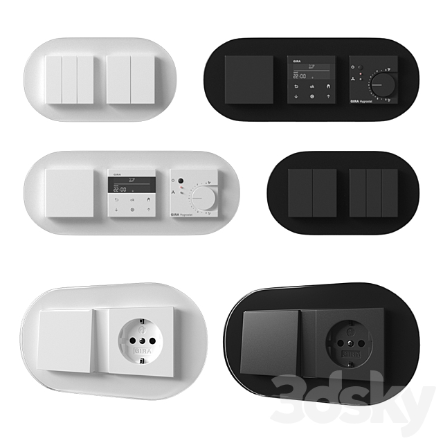 Gira studio flush-mounted 3dskyfree