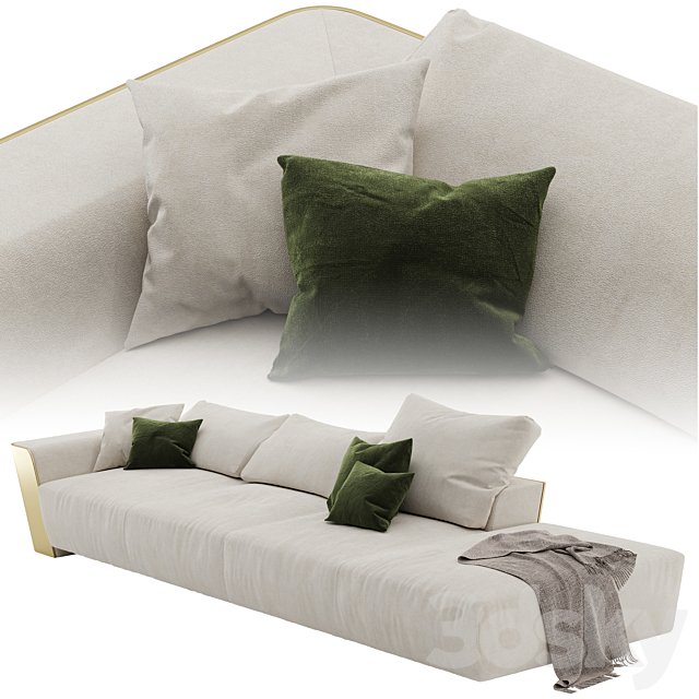 Metropol – Modular modern sofa in leather Laurameroni 3DSMax File - thumbnail 2