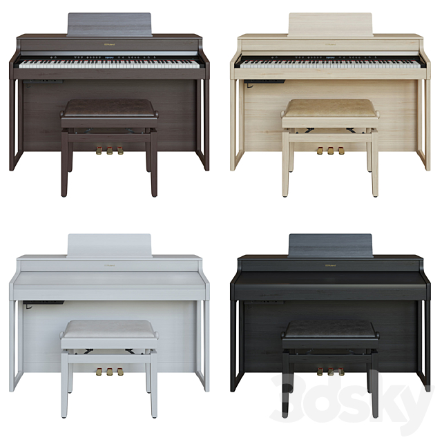 Roland HP 702 Digital Piano 3d