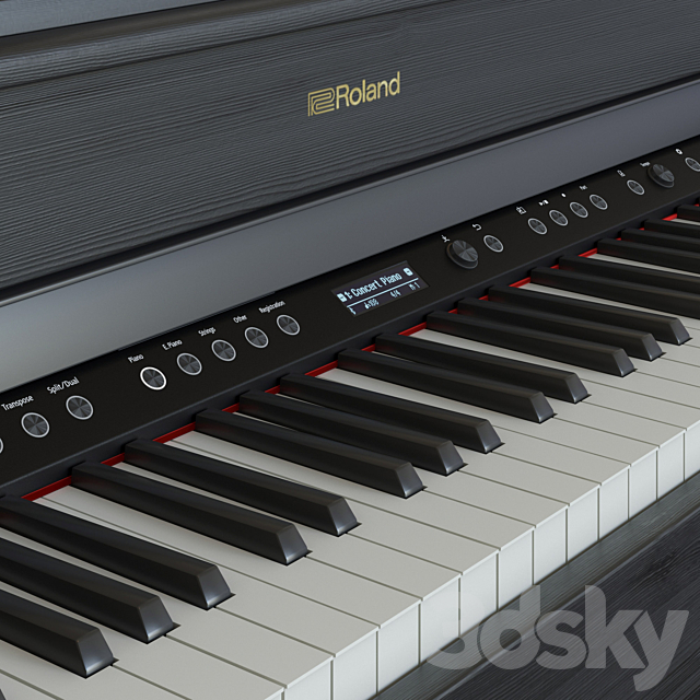 Roland HP 702 Digital Piano 3dsky