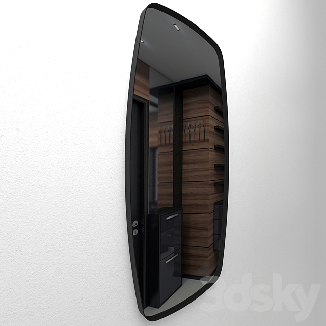 Stylish mirror in a thin frame Iron Shape 3DSMax File - thumbnail 4