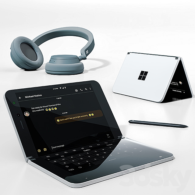 Surface-Duo-Headphones-Pen 3DSMax File - thumbnail 3