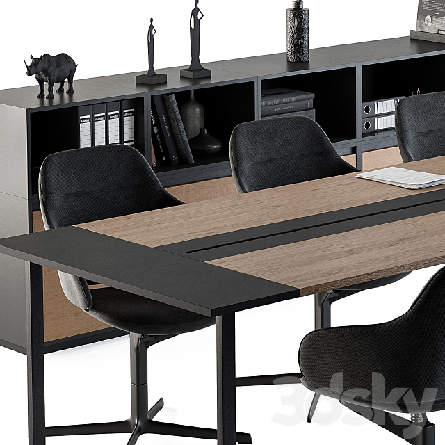 Meeting Table with office chair 06 3DSMax File - thumbnail 4