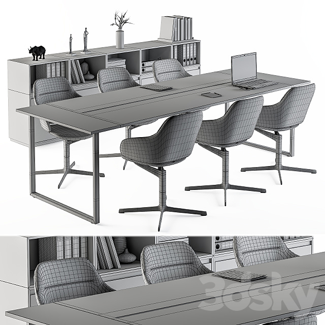 Meeting Table with office chair 06 3DSMax File - thumbnail 5
