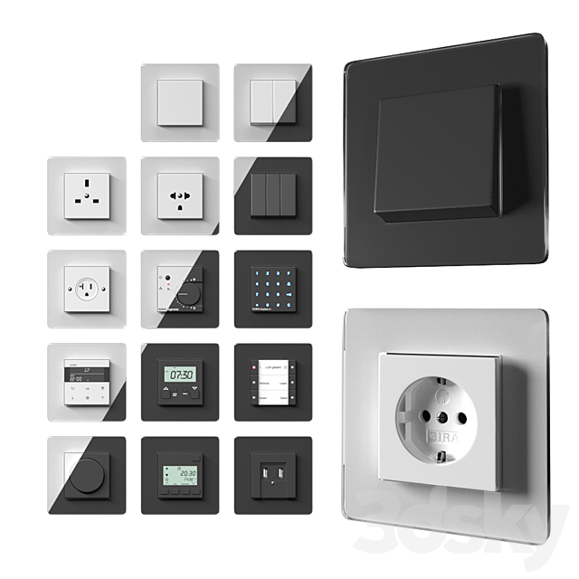 Gira Esprit Glass and Esprit Glass C 3d