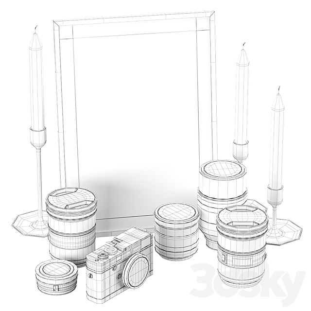 Decorative set shelves 02 3dskyfree