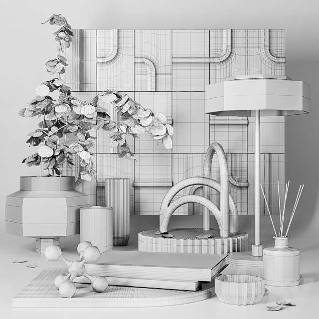Decorative set 5 3d