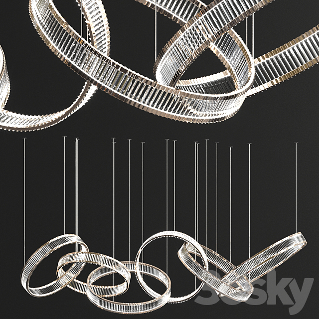Crystal rings collection 3d