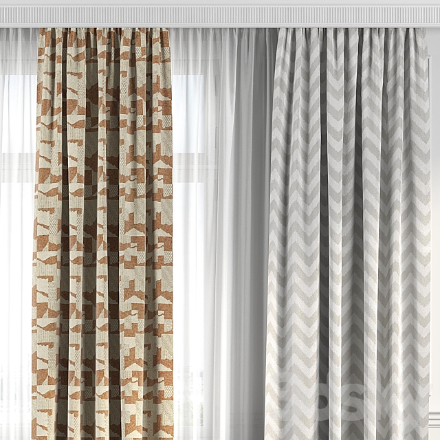 Curtains with window 117 3DSMax File - thumbnail 3