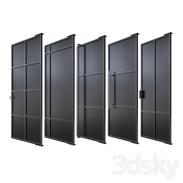 Stalen deuren huys doors 3d