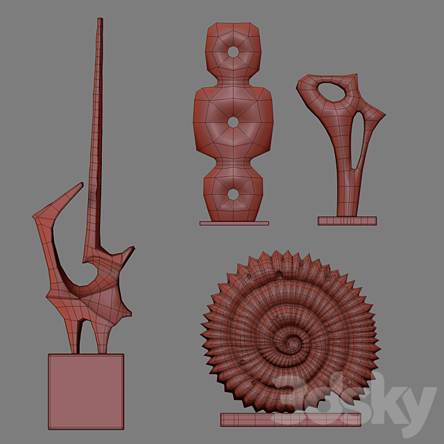 Arteriors Sculptures Set 4 3DSMax File - thumbnail 5