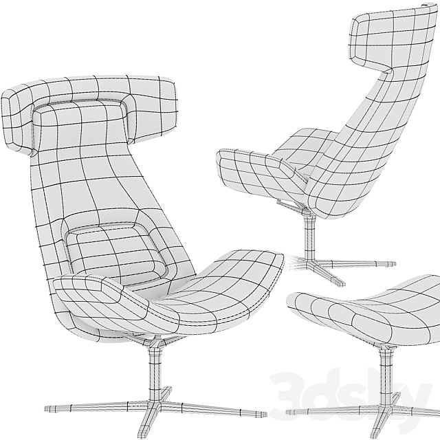 Lounge chair Milani Nordic 3DSMax File - thumbnail 5