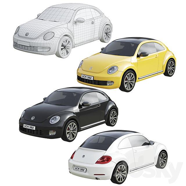 Low Poly Cars Set 3dsky
