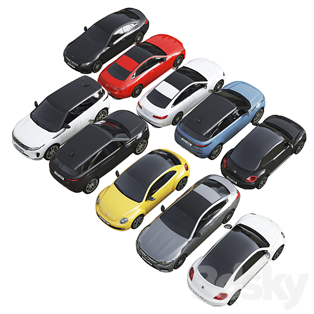 Low Poly Cars Set 3dskyfree