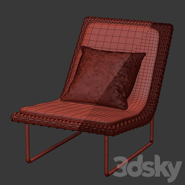 Sand Lounge Chair by Paola Lenti _ Beach Chair 3DSMax File - thumbnail 4