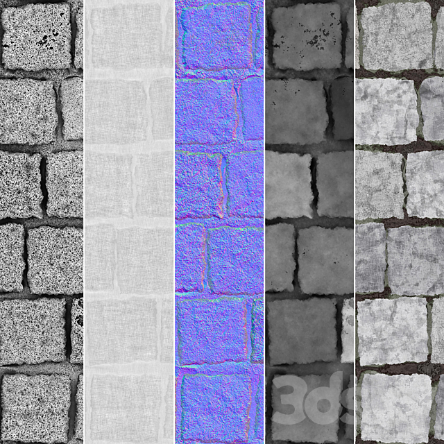 5 stone paving texture 3d