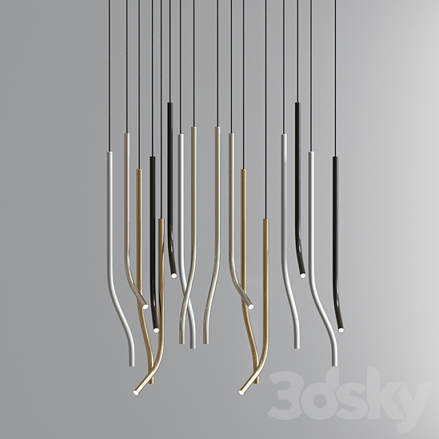 Modern Ceiling Chandelier Suspension Collection 3DSMax File - thumbnail 2