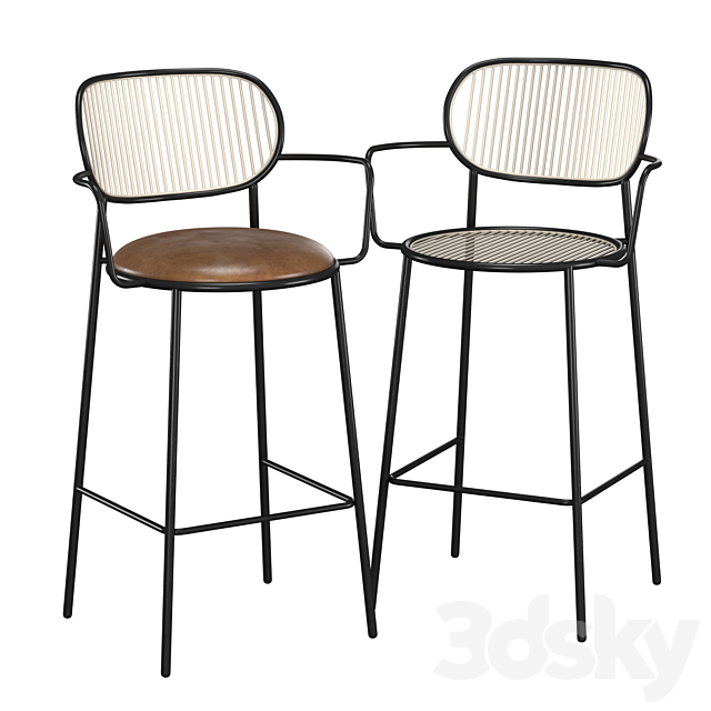 Piper Bar Chair with Armrests 3DSMax File - thumbnail 1