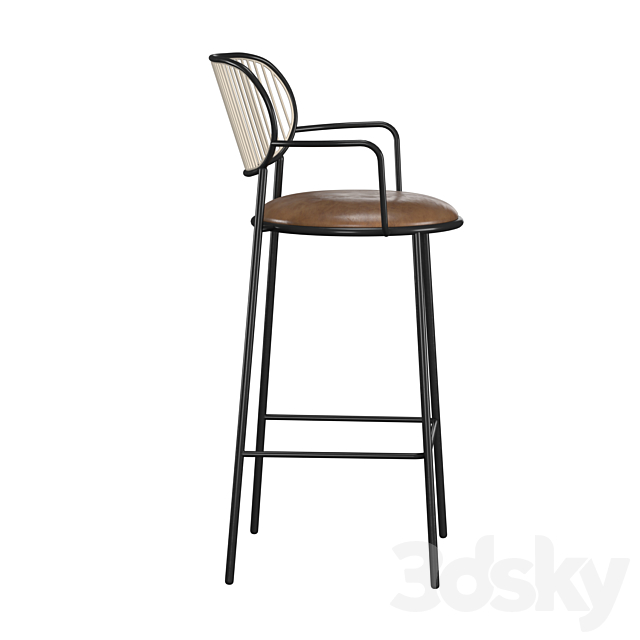 Piper Bar Chair with Armrests 3DSMax File - thumbnail 3