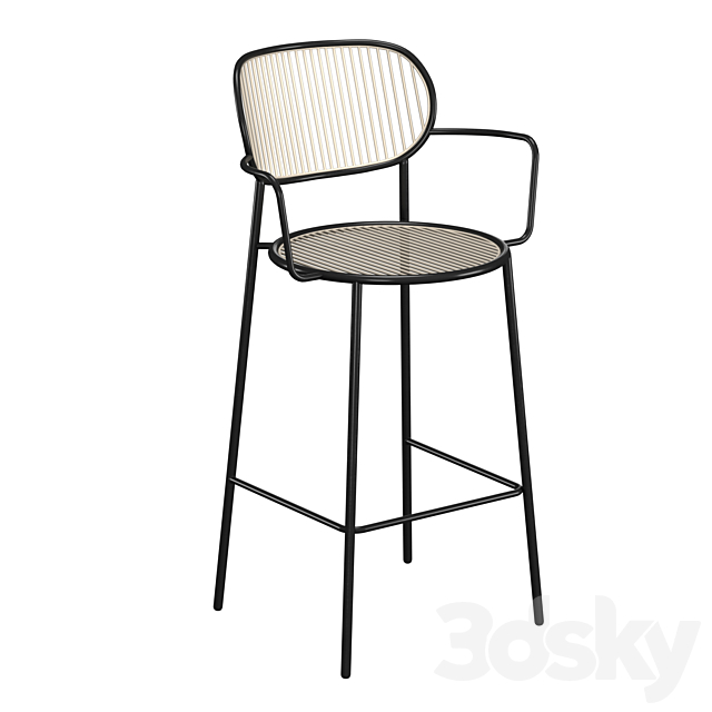 Piper Bar Chair with Armrests 3DSMax File - thumbnail 4