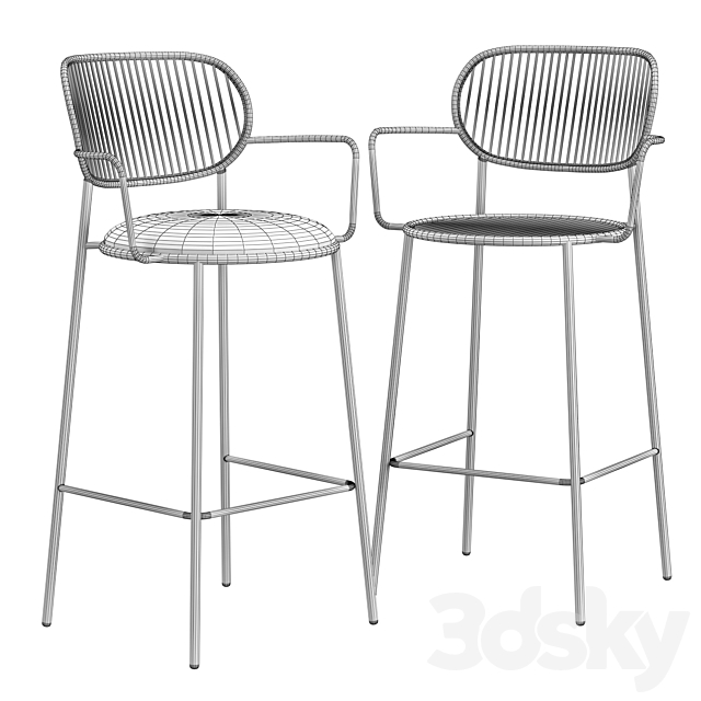 Piper Bar Chair with Armrests 3DSMax File - thumbnail 5