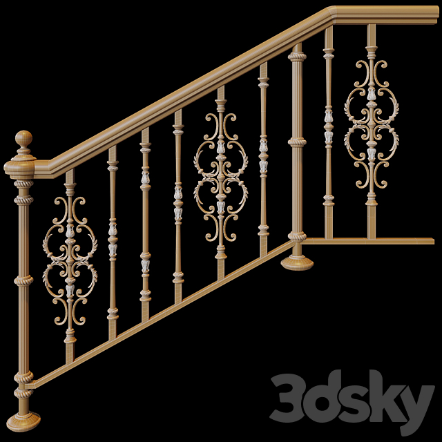 Classic staircase 3d