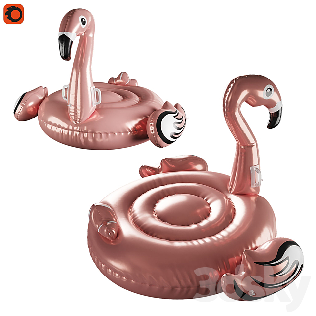 Inflatable flamingo circle 3d