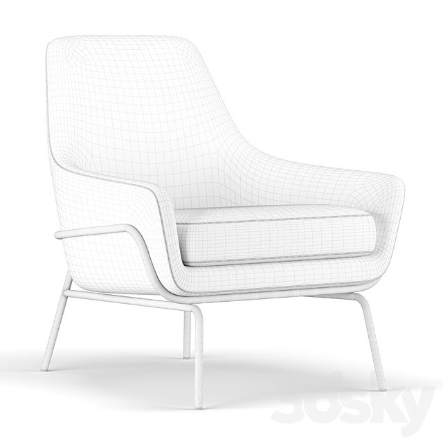 Coco Velvet Lounge Chair 3DSMax File - thumbnail 4