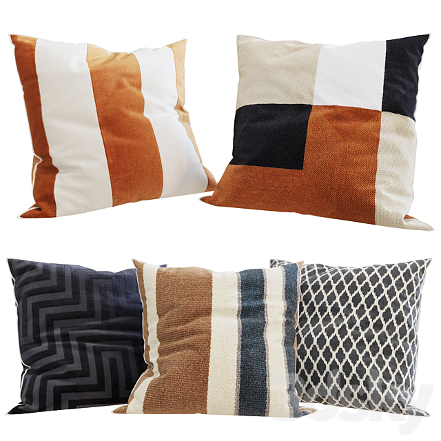 H&M Home – Decorative Pillows set 23 3DSMax File - thumbnail 1