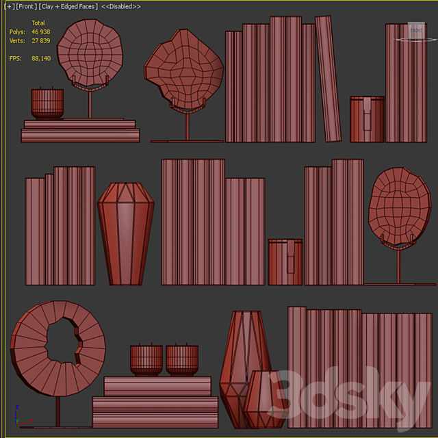 Decor shelf set 4 3dskyfree