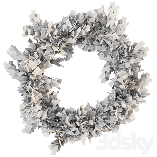 Christmas wreath of coniferous branches 3d