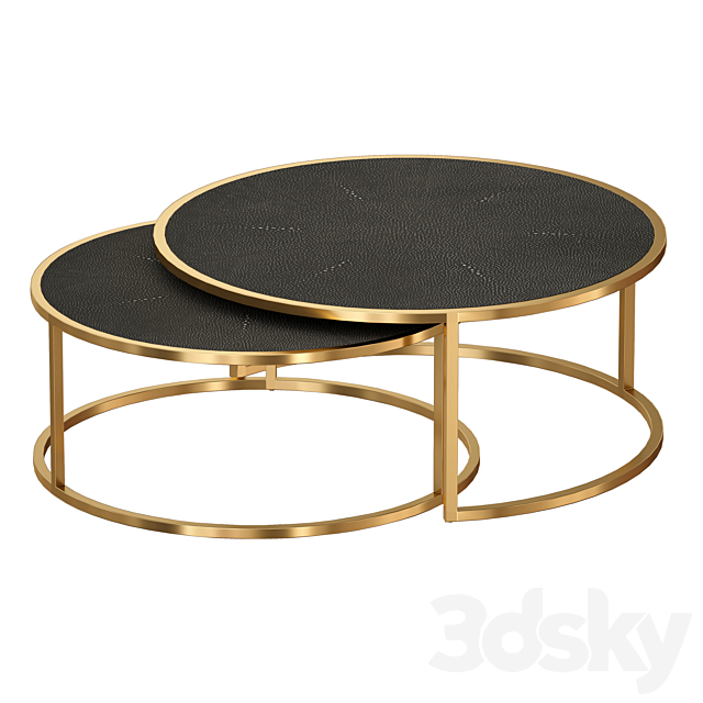 Keya Antique Brass Nesting Coffee Tables (Crate and Barrel) 3DSMax File - thumbnail 1