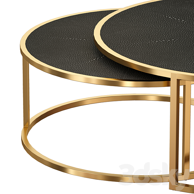 Keya Antique Brass Nesting Coffee Tables (Crate and Barrel) 3DSMax File - thumbnail 4