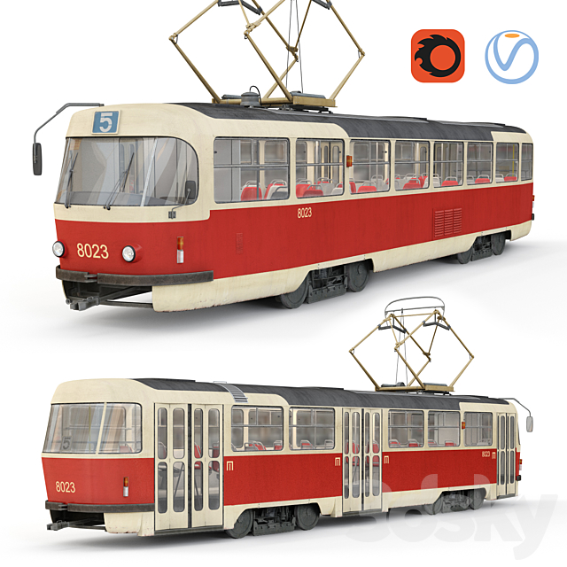 Tatra tram T3 3DSMax File - thumbnail 1