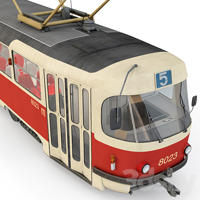 Tatra tram T3 3DSMax File - thumbnail 3