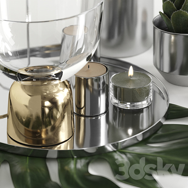 H&M HOME Chrome Decorative Set 3d